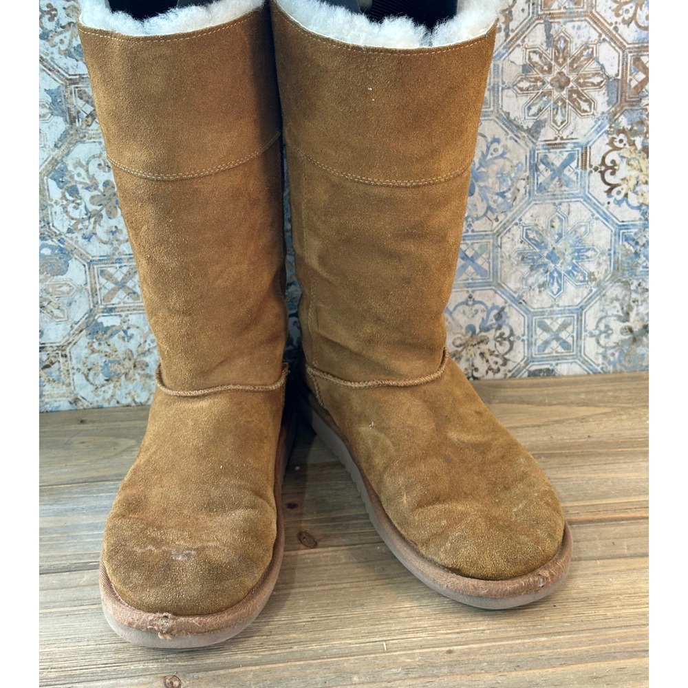 Koolaburra UGG Tall Ribbon Suede Boots Womens 7